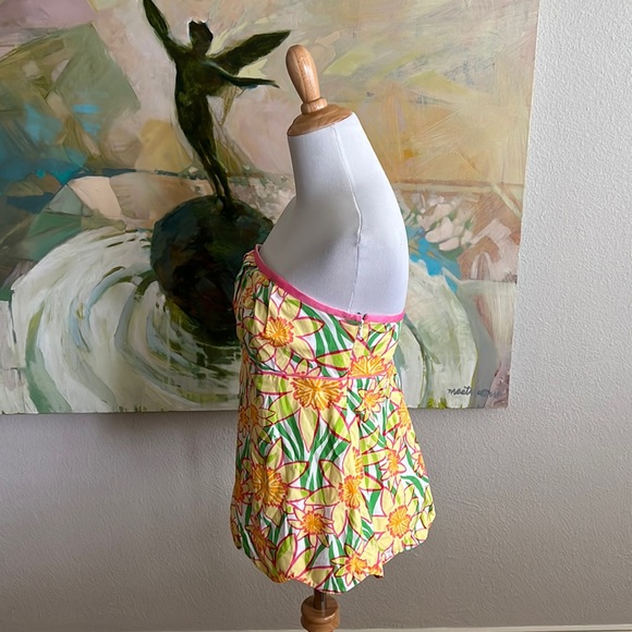 Lilly Pulitzer Spring Lillies Top size 6 lined removable straps y2k - Picture 6 of 16